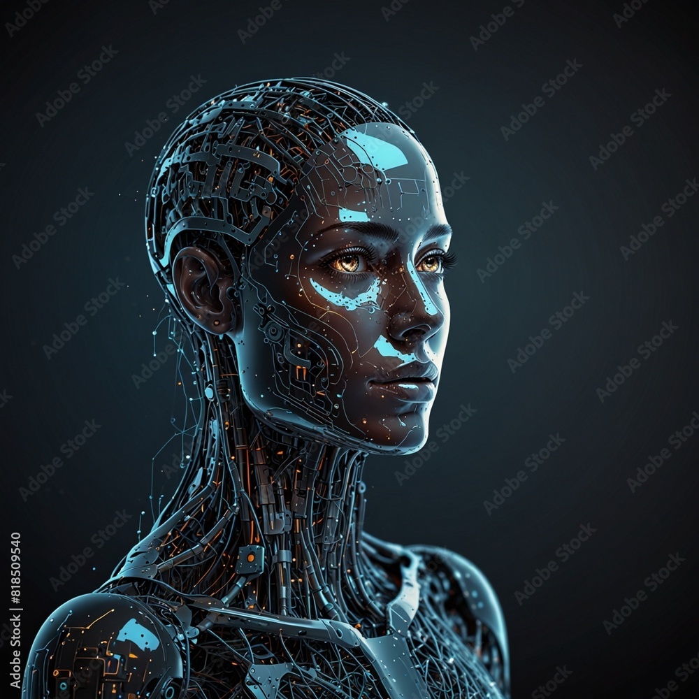 Network AI, Artificial Intelligence concept. Smart robot chatbot. Future technology Design Network AI, Artificial Intelligence concept. Smart robot chatbot. Future technology Design