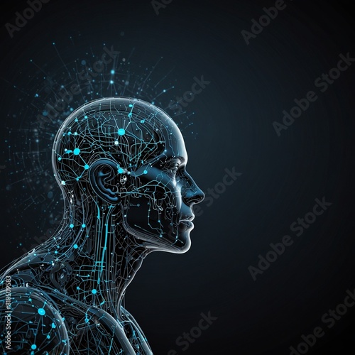 Network AI, Artificial Intelligence concept. Smart robot chatbot. Future technology Design