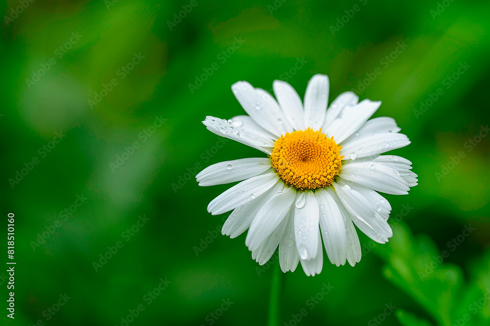 Obraz premium Close-up of daisy flower with green background