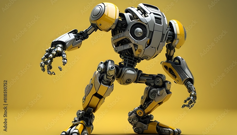 Futuristic D Rendering of a Sporty Robot A Sleek and Agile Contender in a Virtual Reality Game