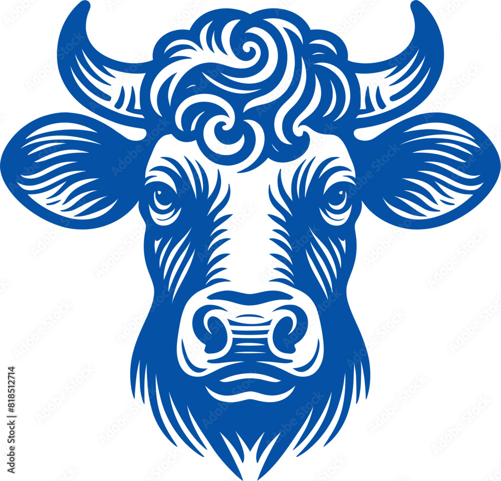 cow head vector, Cow silhouette. Cow vector illustration. Black cow and