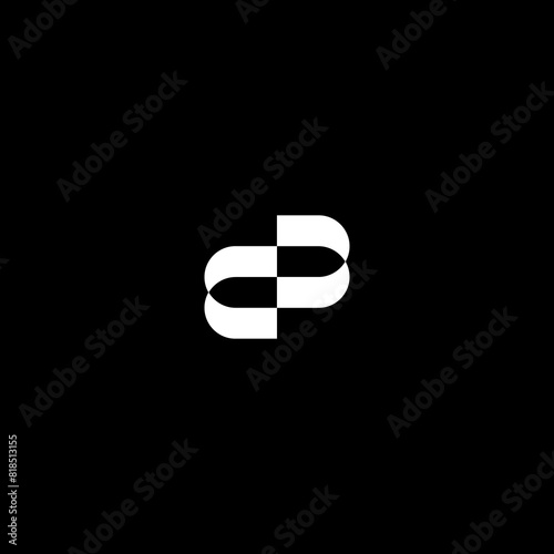 abstract double D logo or initial letter dp logo design