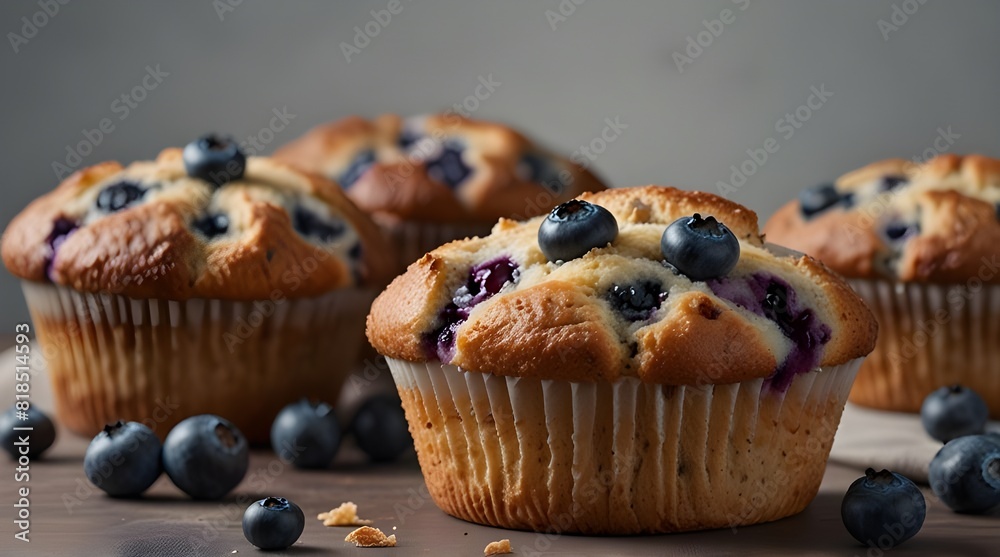 blueberry muffin isolated on transparent background.generative.ai blueberry muffin isolated on transparent background.generative.ai