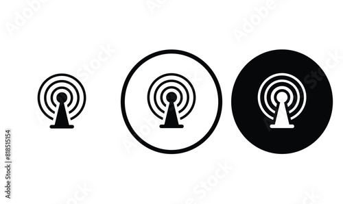 icon Broadcastiing black outline for web site design 
and mobile dark mode apps 
Vector illustration on a white background