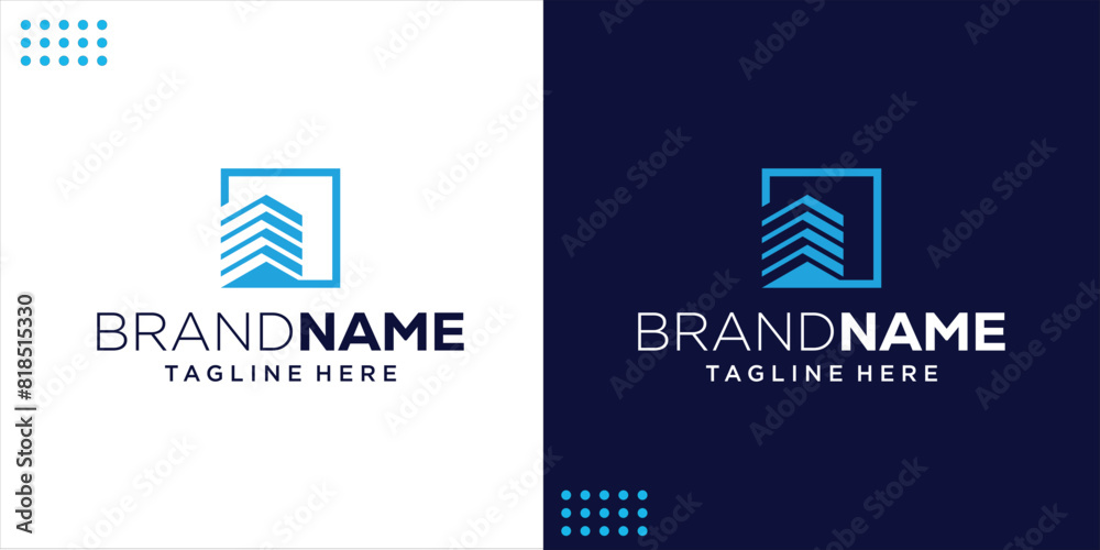 Creative Building Logo with Square Shape, Design Inspiration, Illustration, vector Creative Building Logo with Square Shape, Design Inspiration, Illustration, vector