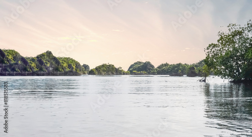 The landscape image of the archipelago of Raja Ampat, Southwest Papua, Indonesia. photo