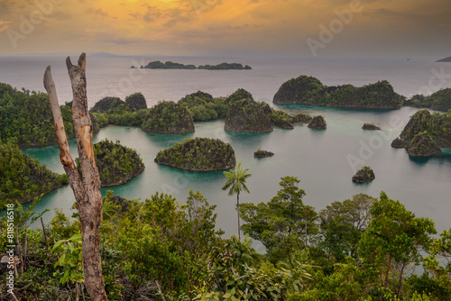 The landscape image of the archipelago of Raja Ampat, Southwest Papua, Indonesia.