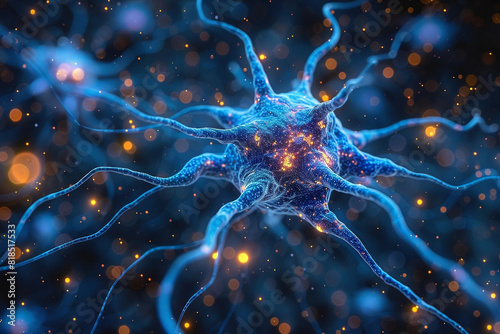 Nerve_cell_blue_color_banner_system_neuron_of_brain