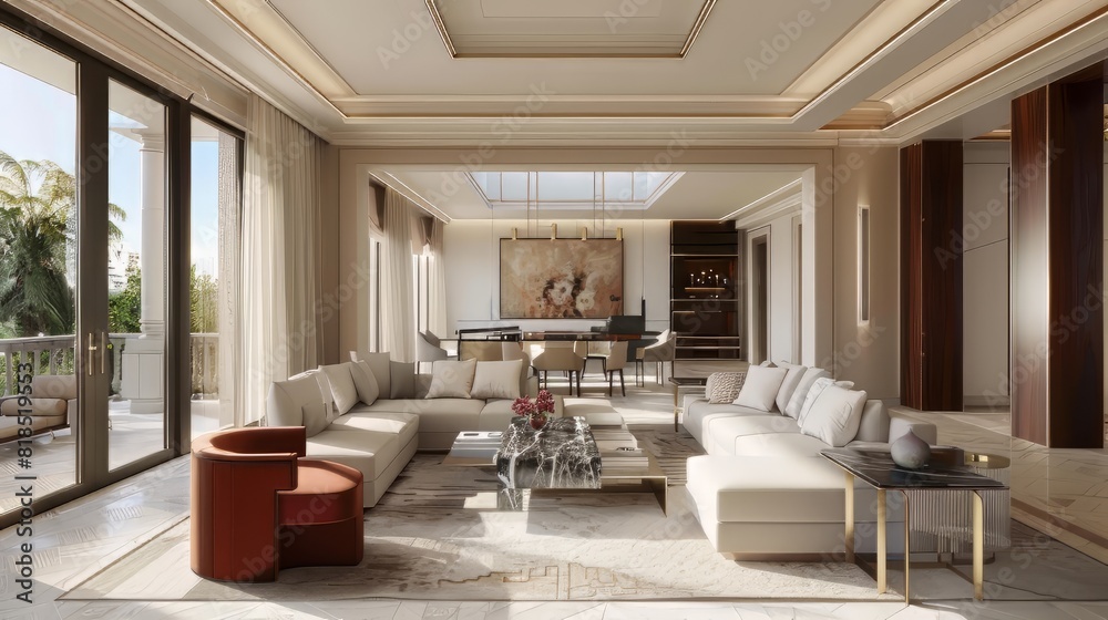 Fototapeta premium Modern living room interior design