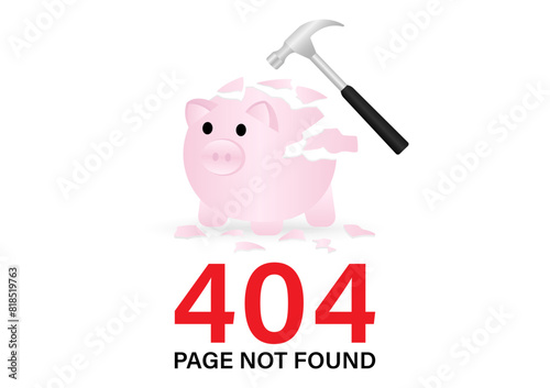 404 Error Page Not Found. Vector Illustration. 