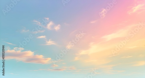 sunset sky with beautiful pink clouds