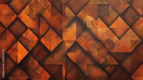 abstract geometric wallpaper pattern in dark brown and burnt orange color scheme modern decorative background design