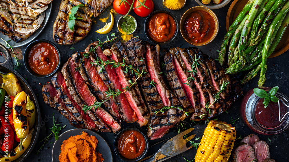 Steak and ingredients for seasoning such as pork, beef, and seasonings and production equipment.