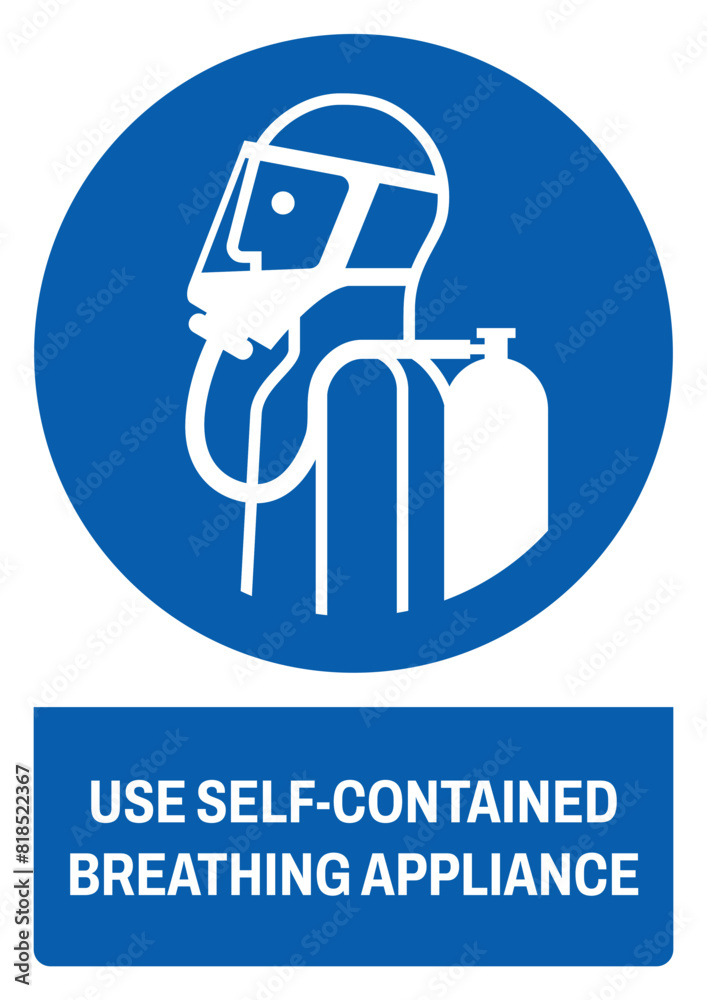 ISO mandatory safety signs_use self-contained breathing appliance size a4/a3/a2/a1 ISO mandatory safety signs_use self-contained breathing appliance size a4/a3/a2/a1