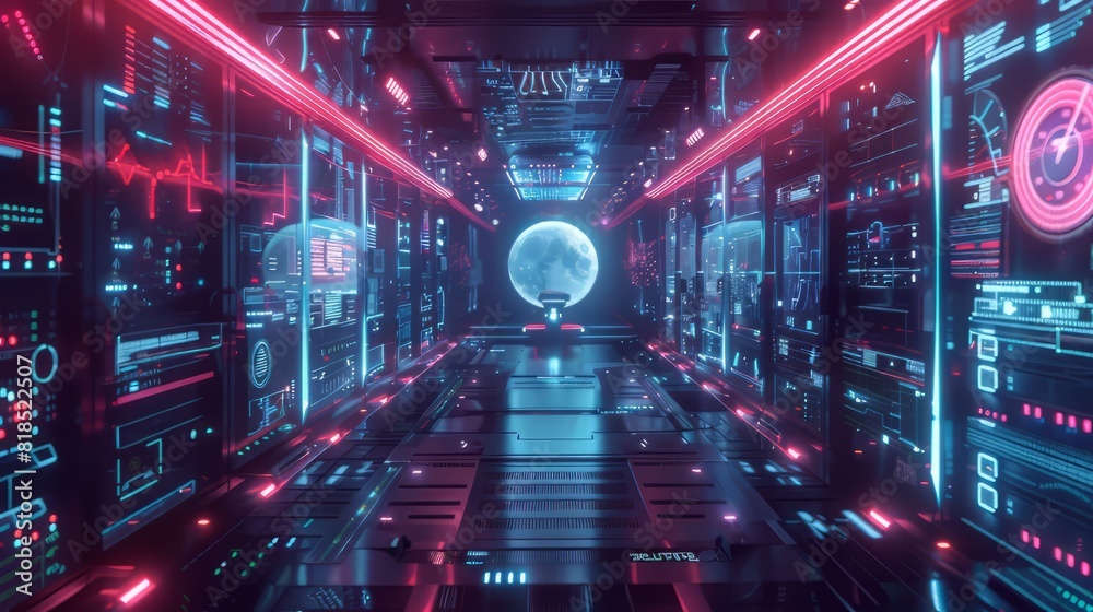 spaceship interior, futuristic, neon lights, control panels spaceship interior, futuristic, neon lights, control panels
