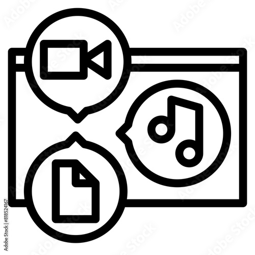 website content line icon