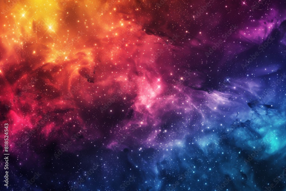 Obraz premium A cosmic background with galaxies and nebulae in vibrant colors