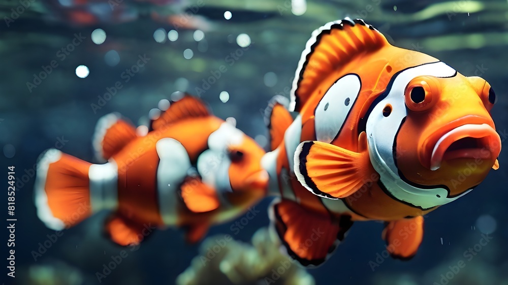 Fototapeta premium AI-generated clown fish in the sea