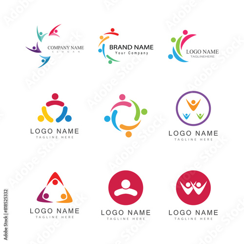 Community, network and social logo people design