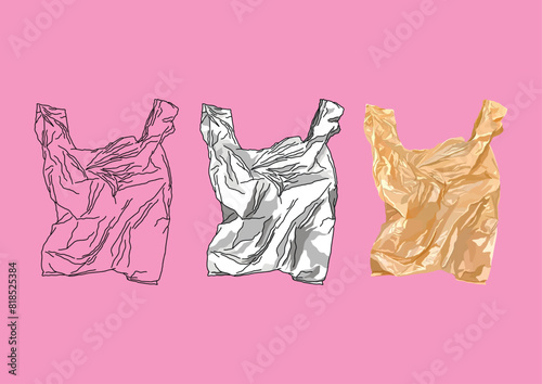 Vector Illustration of Plastic Bags	