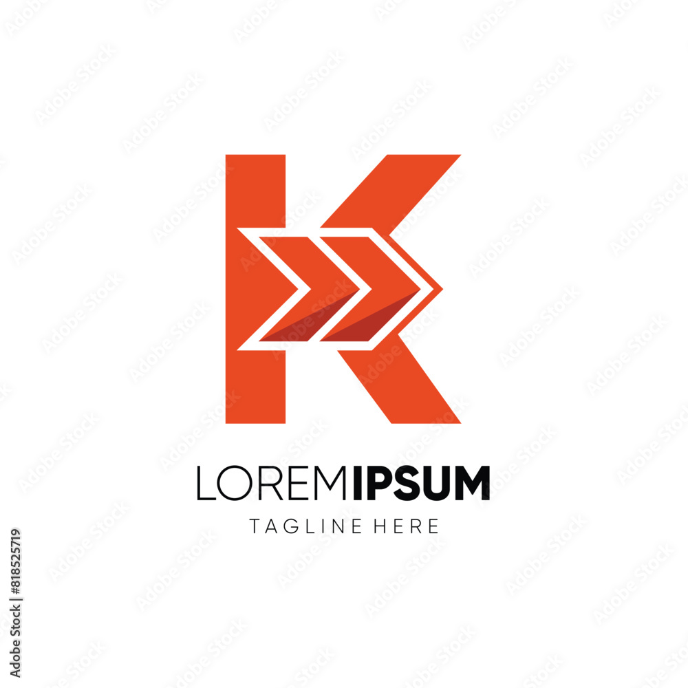 Letter K Forward Arrow Logo Design Vector Icon Graphic Symbol Emblem Illustration Letter K Forward Arrow Logo Design Vector Icon Graphic Symbol Emblem Illustration