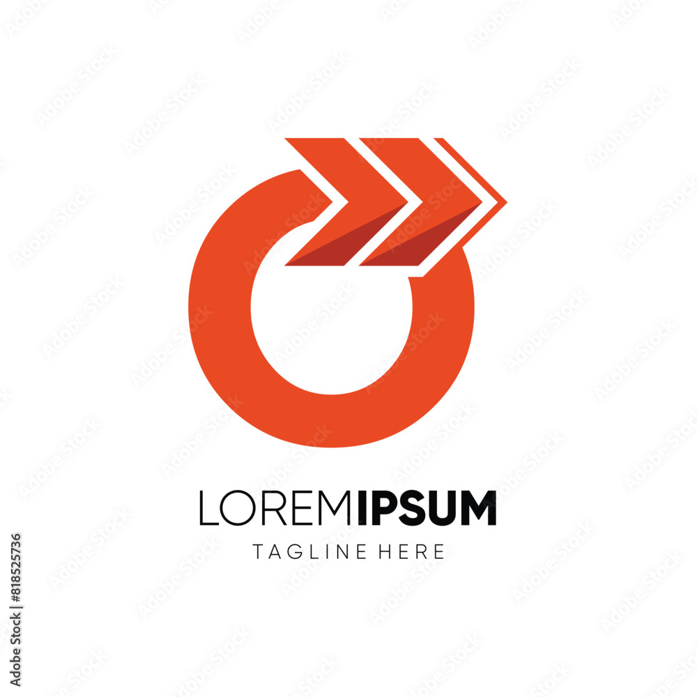 Letter O Forward Arrow Logo Design Vector Icon Graphic Symbol Emblem Illustration Letter O Forward Arrow Logo Design Vector Icon Graphic Symbol Emblem Illustration