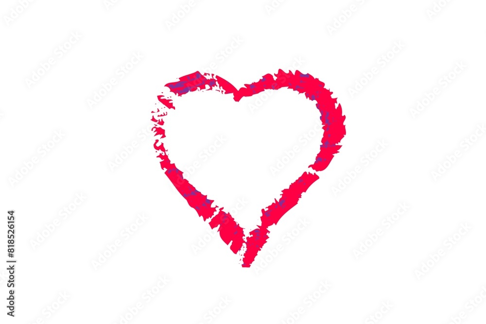 red heart on white background