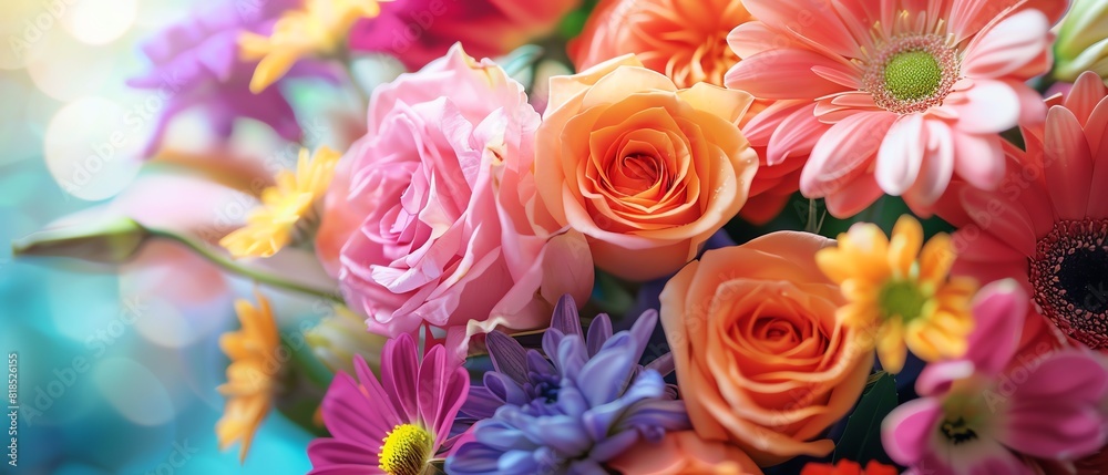 A beautiful bouquet of various colorful flowers. A beautiful bouquet of various colorful flowers.