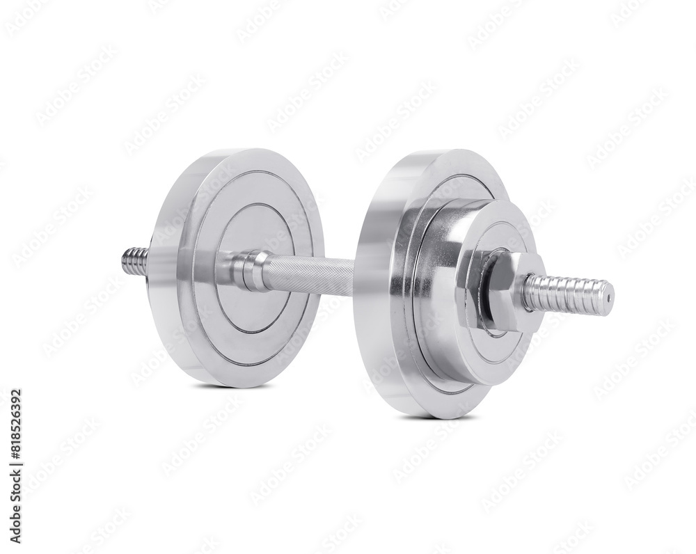 steel dumbbell isolated on white background steel dumbbell isolated on white background