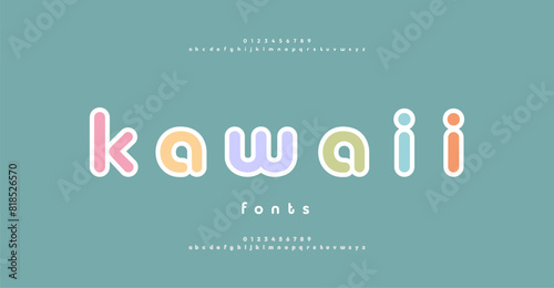 Minimal modern logo alphabet fonts. Typography kawaii cute minimalist urban digital neon electric future creative logos font. vector illustration