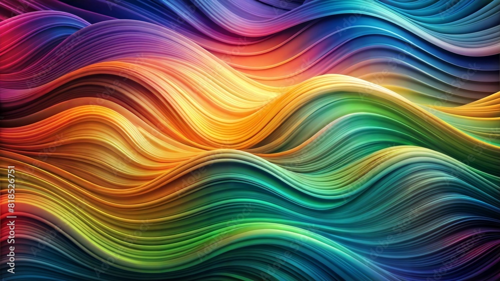Obraz premium The image is a beautiful display of an abstract design that consists of wavy lines layered over each other. These lines create a sense of depth and movement, giving the impression of waves or folds 