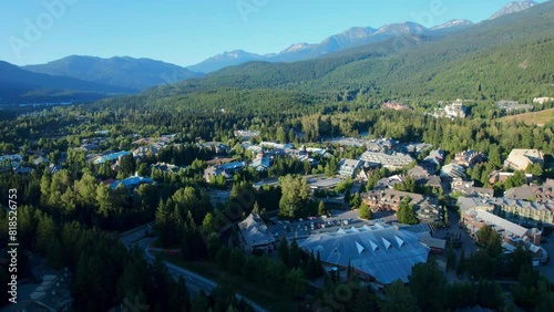 Aerial View of Mountains Surrounding Whistler Village
