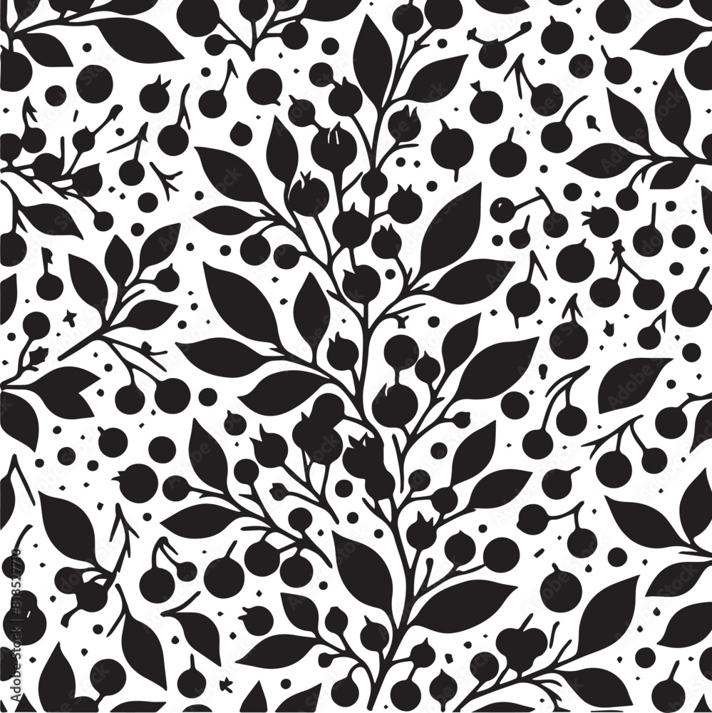 Seamless Black white leaf pattern Seamless Black white leaf pattern