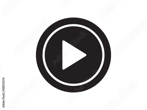 Play button icons vector symbol. music video start sign.