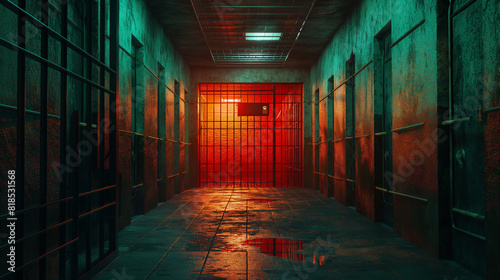 The Red Gate: Ominous Prison Corridor photo