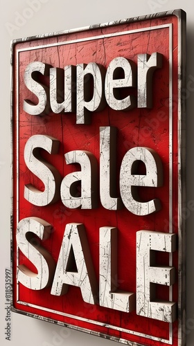 Vibrant 3D Rendered Super Sale Banner Promotion Template with Captivating Offer