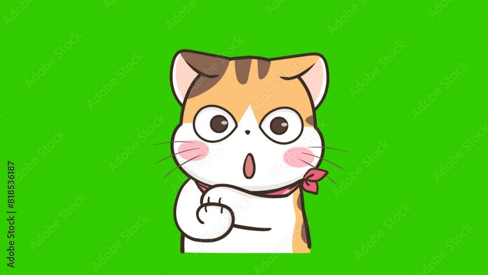 Clapping Cat Animation on Green Screen