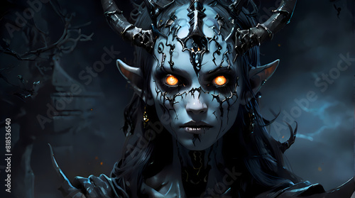 halloween witch in the night