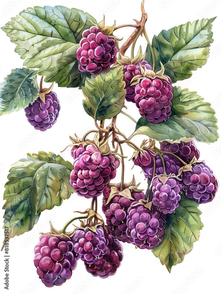 loganberry on isotate white back background loganberry on isotate white back background