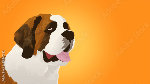 Vibrant Digital Illustration Featuring a Cheerful Saint Bernard Canine photo