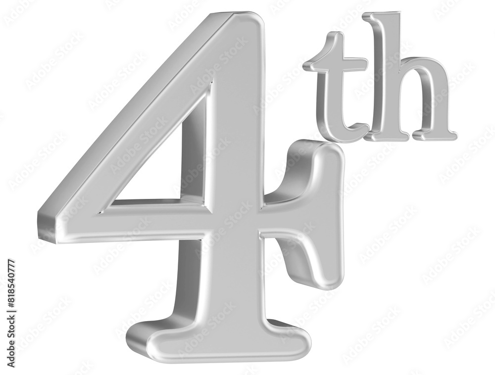 4th anniversary number silver 3d 4th anniversary number silver 3d