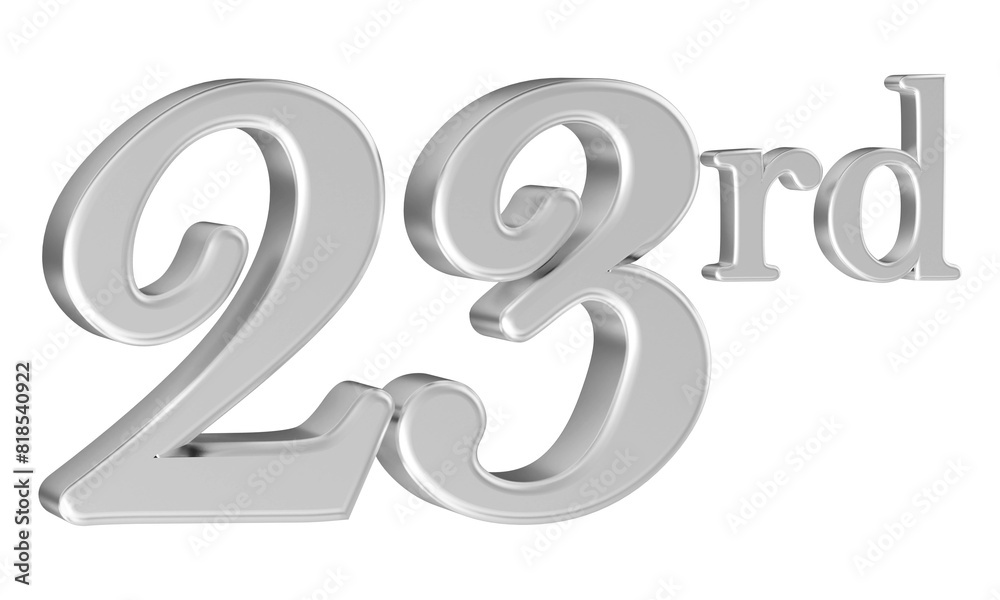 23rd anniversary number silver 3d 23rd anniversary number silver 3d