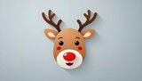 A reindeer icon with a red nose upscaled_3