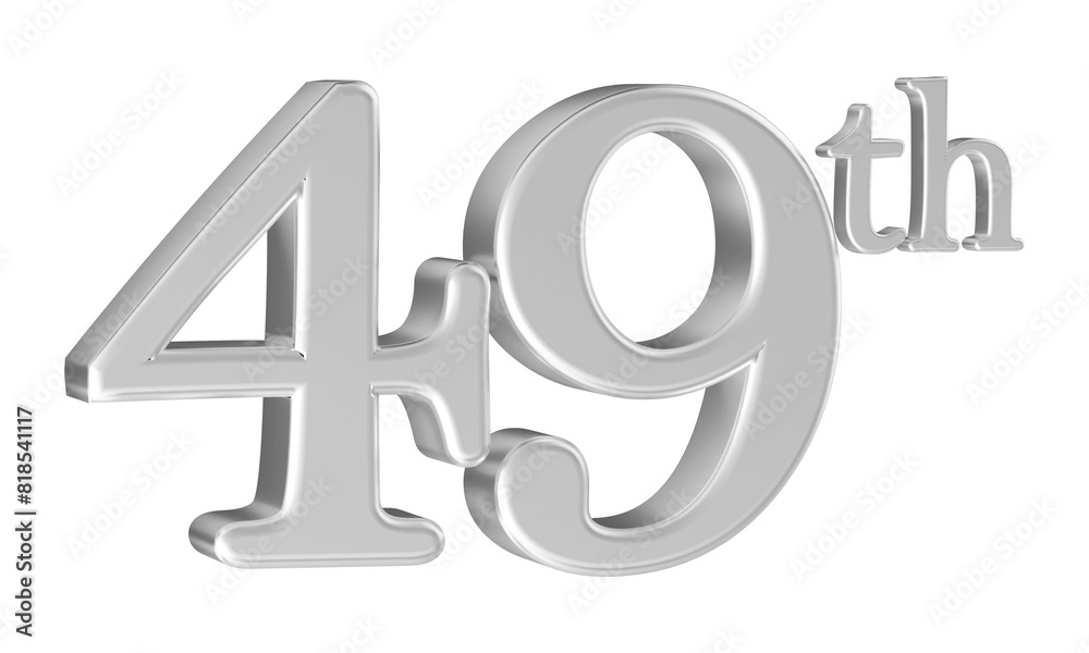 49th anniversary number silver 3d 49th anniversary number silver 3d