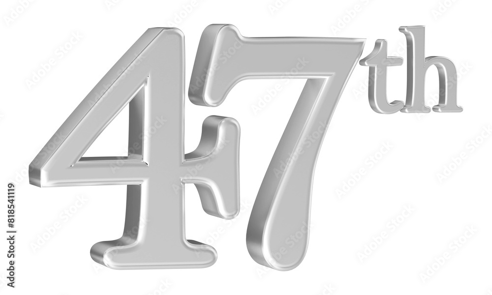 47th anniversary number silver 3d 47th anniversary number silver 3d
