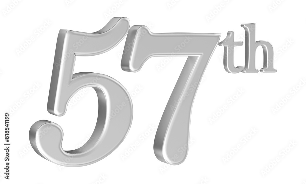 57th anniversary number silver 3d 57th anniversary number silver 3d