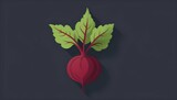 A beet icon with red root and green leaves upscaled_4
