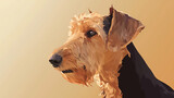 Vibrant Digital Illustration Featuring a Cheerful Airedale Terrier