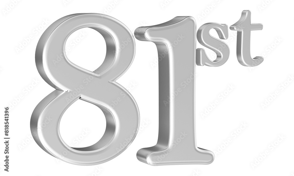 81st anniversary number silver 3d 81st anniversary number silver 3d