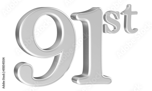 91st anniversary number silver 3d